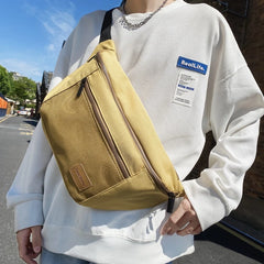 Large Capacity Waterproof Canvas Waist Bag for Men Women