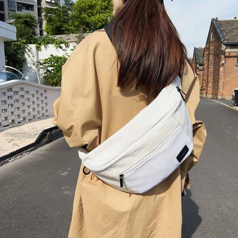 Large Capacity Waterproof Canvas Waist Bag for Men Women