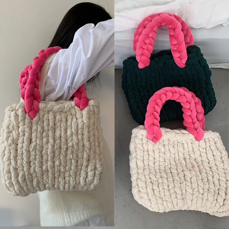 Winter Hand Woven Soft Warm Plush Women's Bag
