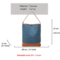 Large Capacity Women Canvas Handbags Denim Shoulder Bags Solid Casual Tote Bag