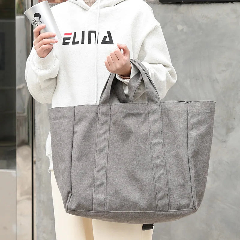 Large Capacity Canvas Tote Shoulder Bag for Women and Men