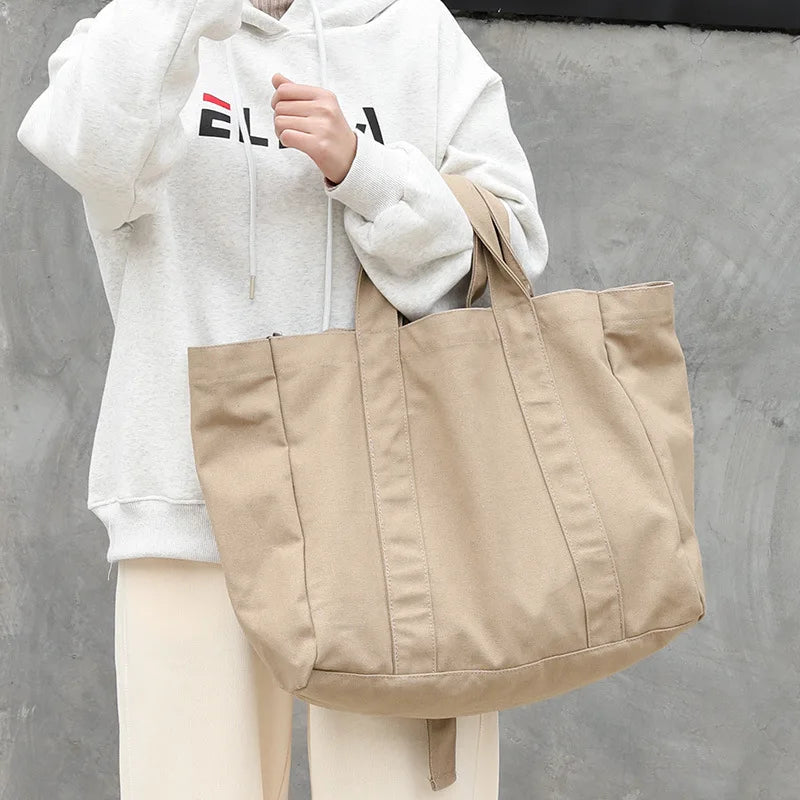 Large Capacity Canvas Tote Shoulder Bag for Women and Men