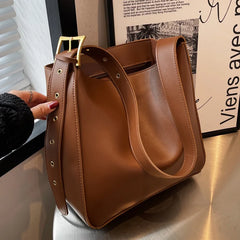 Large Capacity Women Crossbody Pack PU Leather Single Shoulder Bags