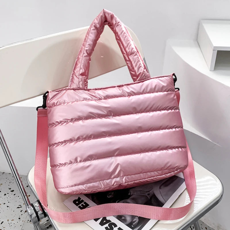 Large Capacity Women Shoulder Bag Down Cotton Tote Bag