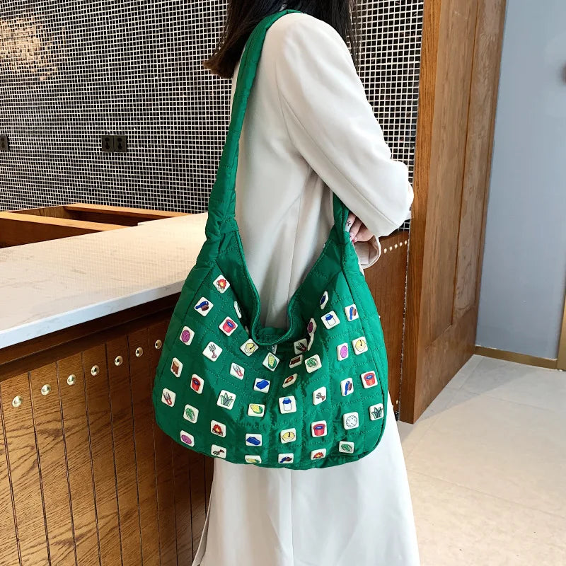 Large Capacity Women Nylon Shoulder Bags Western Style Messenger Bags