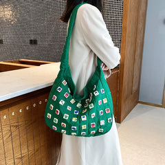 Large Capacity Women Nylon Shoulder Bags Western Style Messenger Bags