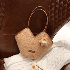 Large Capacity Women Plush Shoulder Bags Autumn And Winter Texture Handbags