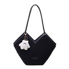 Large Capacity Women Plush Shoulder Bags Autumn And Winter Texture Handbags