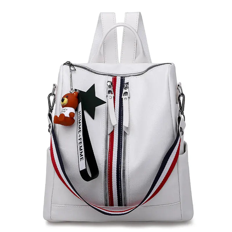 Large Capacity Women School Bags PU Ladies Backpacks