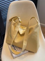Large Capacity Women Tote Bag Solid Versatile Female Single Shoulder Bag