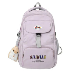 Large Capacity Women's Backpack Plaid School Bag Anti Theft Rucksack