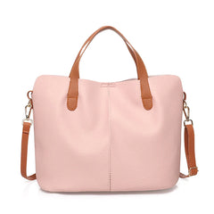 Large Capacity Women's PU Leather Shoulder Bag Lady Purse Retro Tote