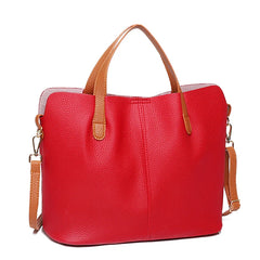 Large Capacity Women's PU Leather Shoulder Bag Lady Purse Retro Tote