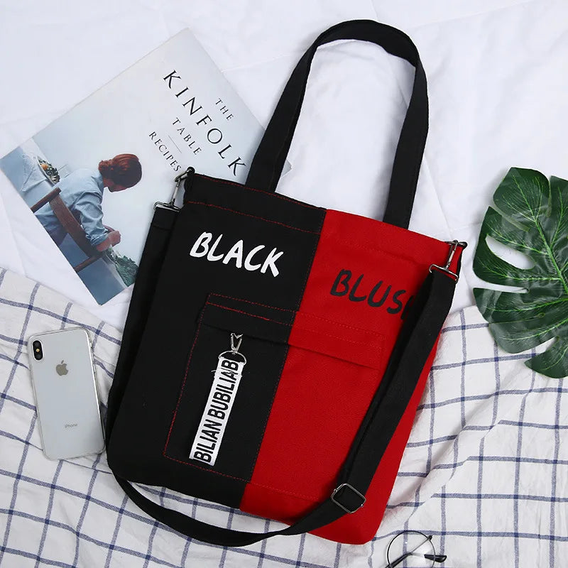 Canvas Shoulder Bag for Women - Large