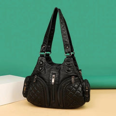 Large Capacity Soft Leather Shoulder Bag Multifunction Messenger Bag