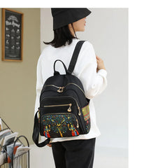 Large Capacity Women's Nylon Print Backpack Shoulder Tote Handbags