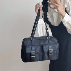 Large Capacity Women's Shoulder Bag Double Pockets Casual Tote Bags