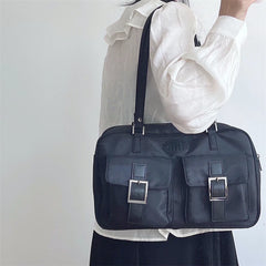 Large Capacity Women's Shoulder Bag Double Pockets Casual Tote Bags
