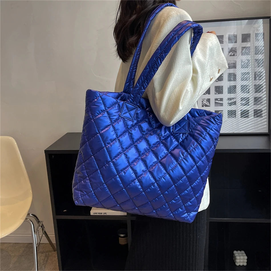 Large Capacity Women's Tote Bag Cotton Shoulder Bags Winter Female Handbags