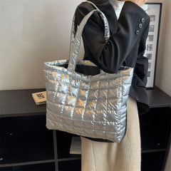Large Capacity Women's Tote Bags Diamond Lattice Shoulder Handbags