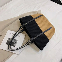Large Capacity Beach Straw Tote Bags Women Shoulder Bags