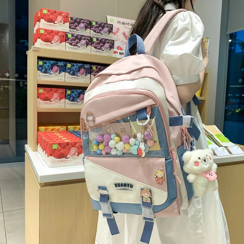 Large Capacity Women Backpack Teenage Girl Schoolbag Waterproof Female Student L