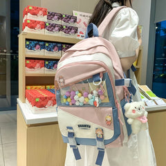 Large Capacity Women Backpack Teenage Girl Schoolbag Waterproof Female Student L