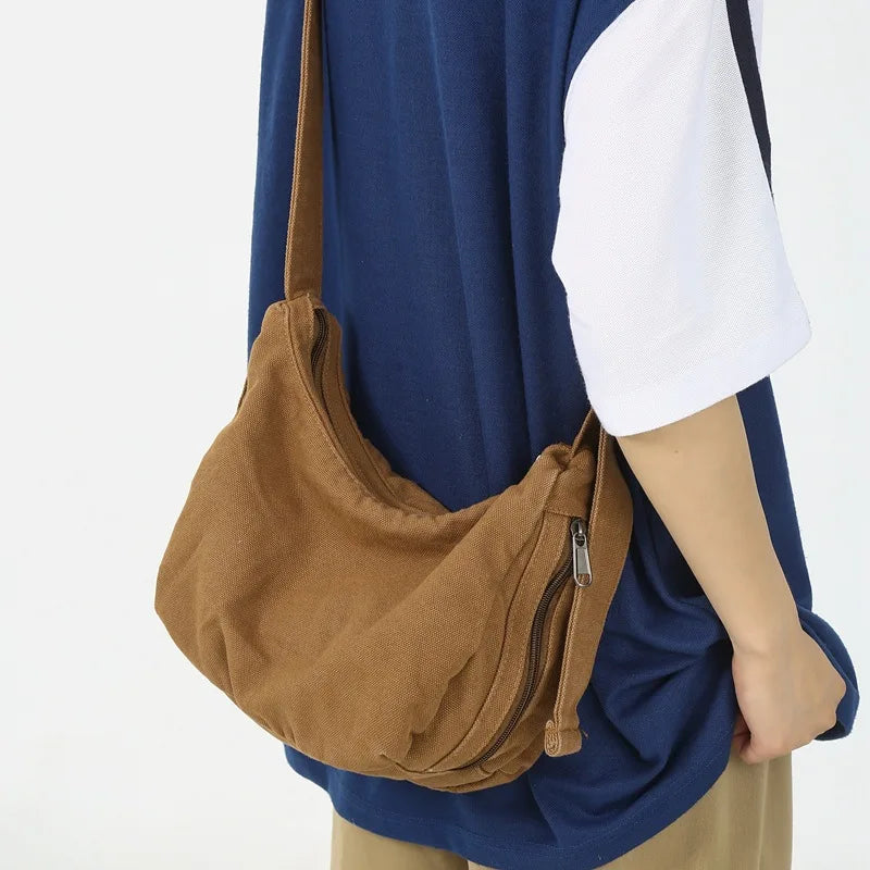 Canvas Crossbody Bag for Girls Women's Shoulder Messenger Bag