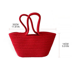 Large Handbag Shoulder Bag Boho Basket Bag Handle Tote Summer Beach Bag