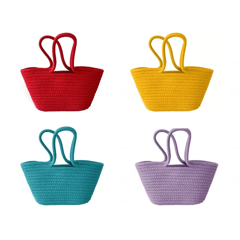 Large Handbag Shoulder Bag Boho Basket Bag Handle Tote Summer Beach Bag