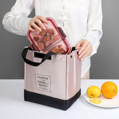 Pink Insulated Lunch Bag for Women, Durable Bento Pouch Thermal Tote