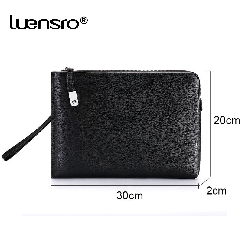 Large Men Wallet Leather Organizer Anti-theft Lock Moneybag Men Purse