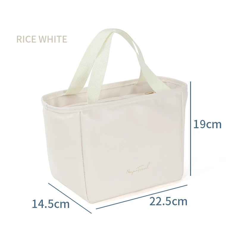 Large Portable Insulated Lunch Bag Waterproof PU Food Carrier Thicken Thermal Bo