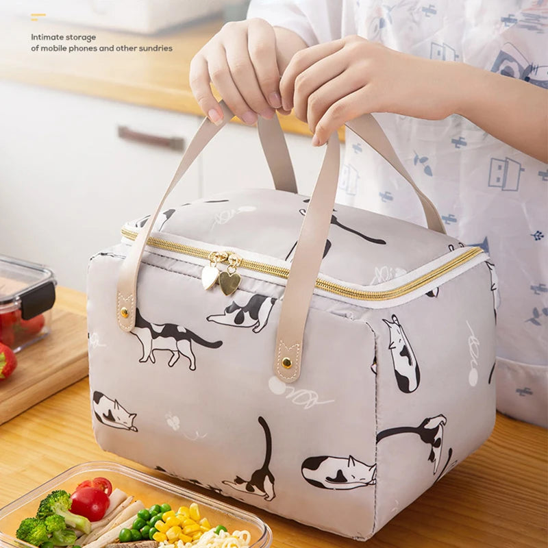 Large Portable Lunch Bag Women Thicken Waterproof Convenient Fresh Cooler Bags