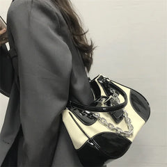 Retro PU Leather Shoulder Bag for Women Chain Messenger Handbag