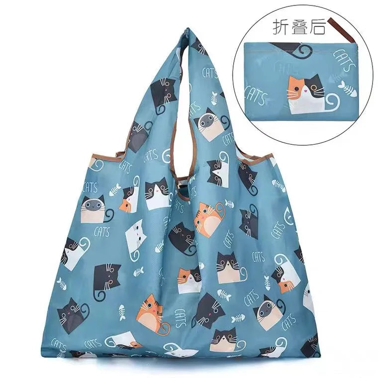 Large Reusable Grocery Shopping Bag Eco Tote 50lb Pocket Foldable Washable