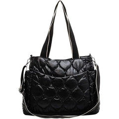 Large Quilted Shoulder Bag Women's Handbag Padded Top-handle Bag