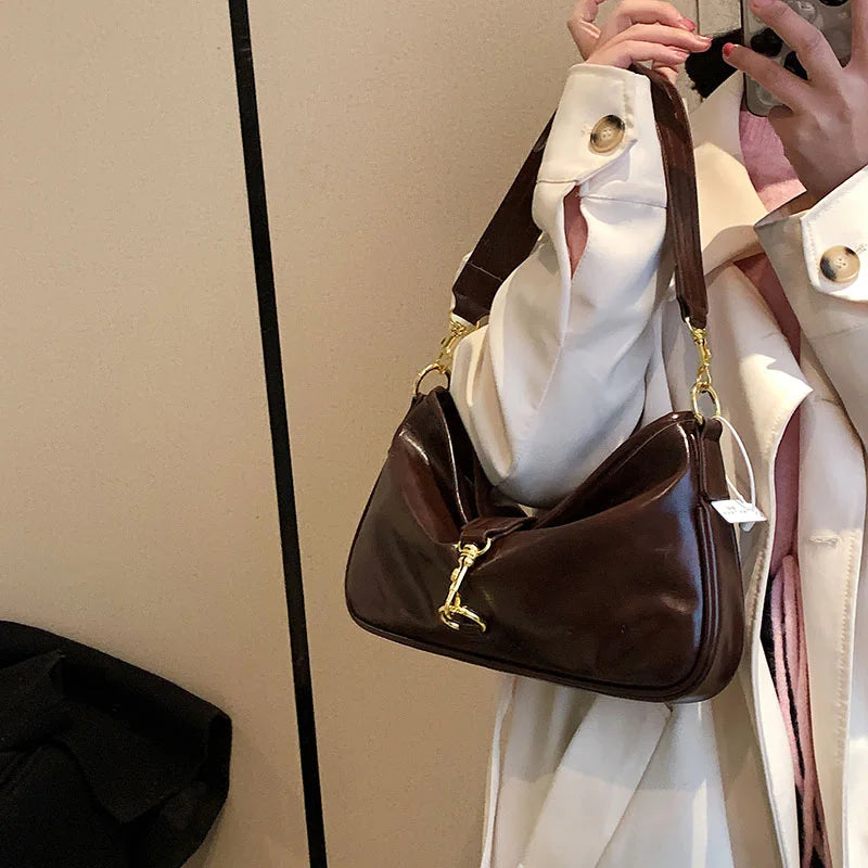 Vintage Soft Leather Crossbody Bag for Women