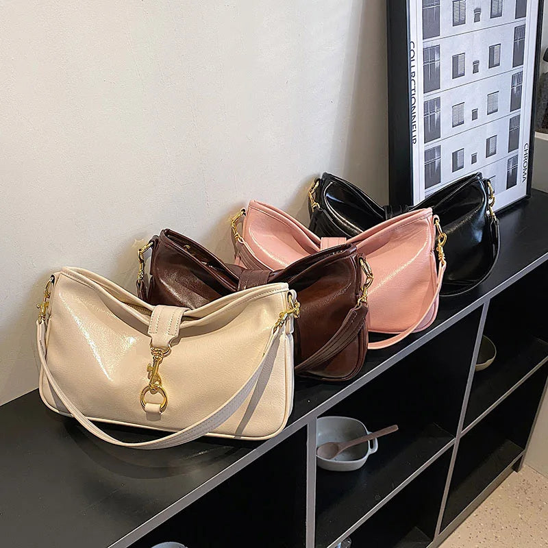 Vintage Soft Leather Crossbody Bag for Women