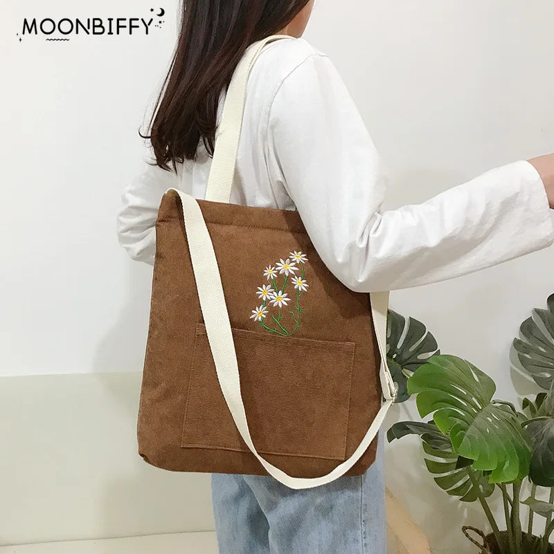 Women Canvas Shopper Tote Bag Large Shoulder Shopping Bags