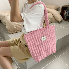 Canvas Shoulder Tote Bag for Women Cloud Bubbles Handbag