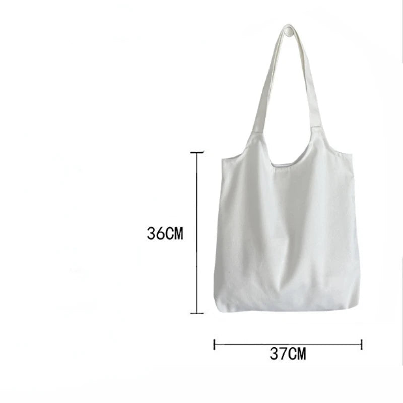 Large Women's Canvas Tote Shopping Bag Student Bookbag