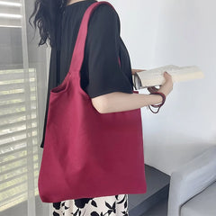Large Women's Canvas Tote Shopping Bag Student Bookbag