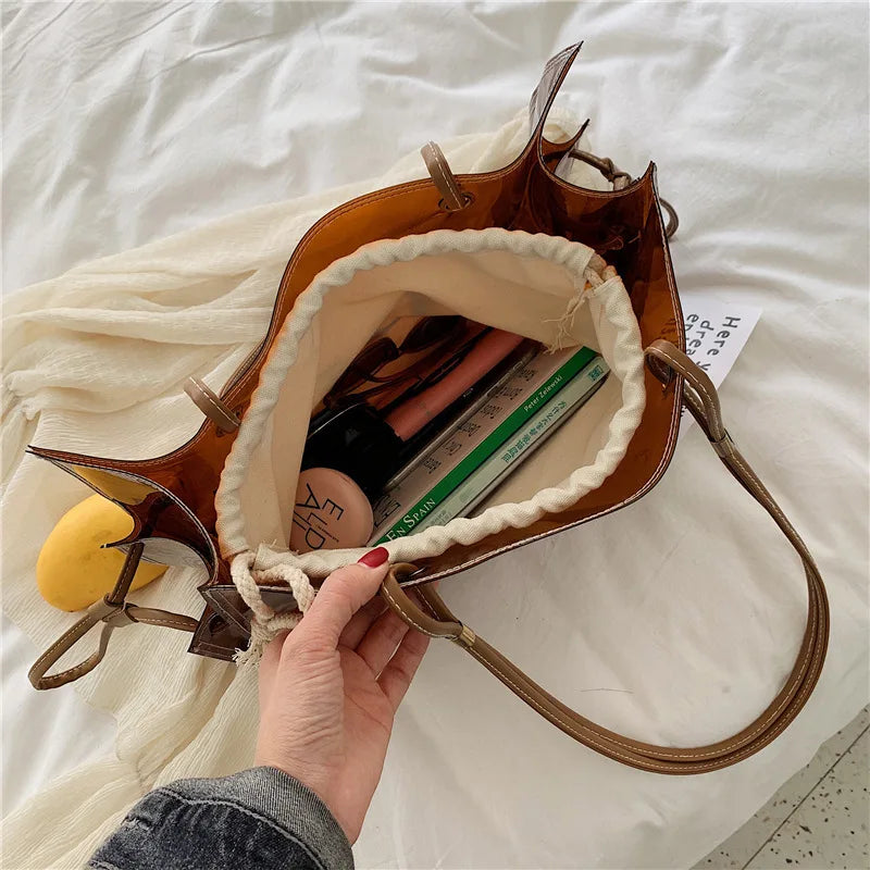 Large Capacity Transparent PVC Tote Bag for Women