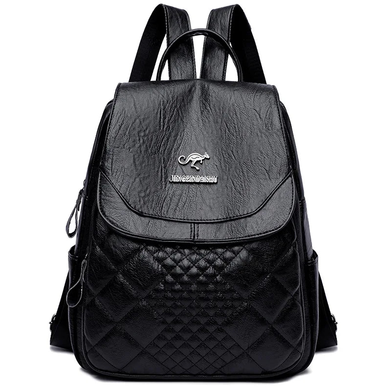 Large-capacity Women Backpack Soft Leather Anti-theft Backpack