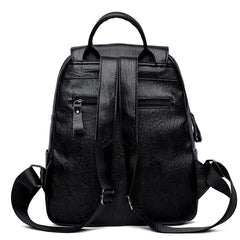 Large-capacity Women Backpack Soft Leather Anti-theft Backpack