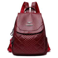 Large-capacity Women Backpack Soft Leather Anti-theft Backpack