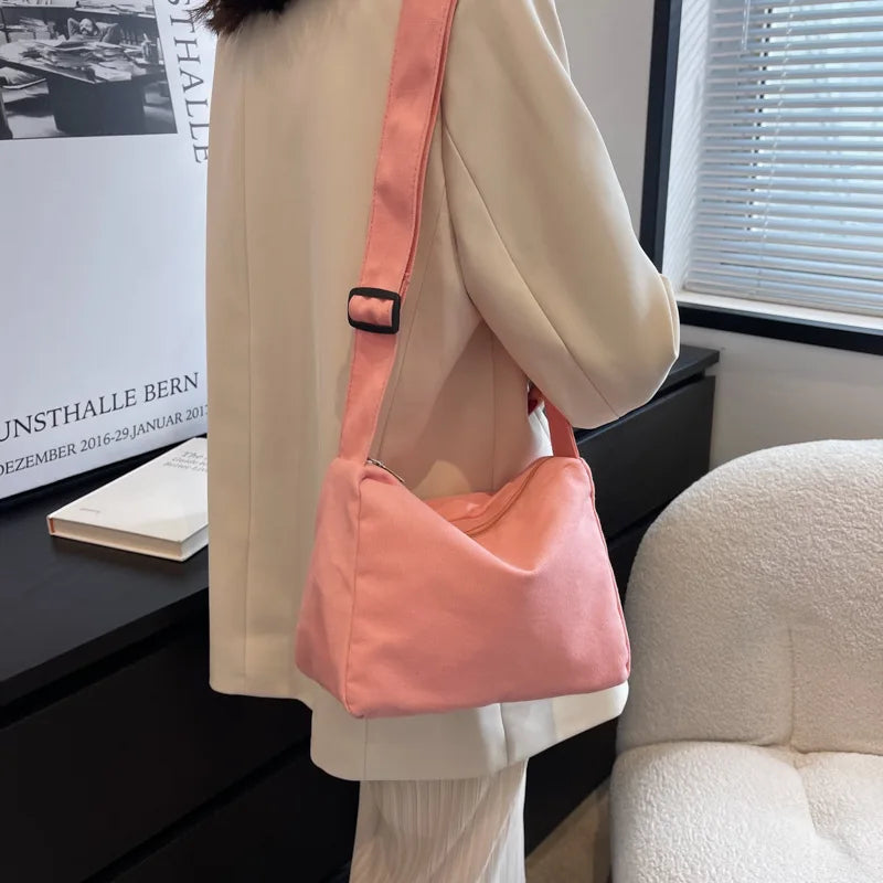 Large-capacity Women's Canvas Messenger Tote Handbag