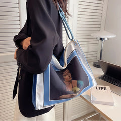 Canvas Shoulder Bags for Women Retro Print Handbag Totebag