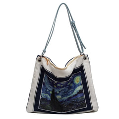 Canvas Shoulder Bags for Women Retro Print Handbag Totebag